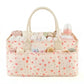 Large Capacity Diaper Organizer Portable Floral Nursery Storage Basket Newborn Essentials Diaper Storage Bag Outdoor Travel