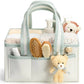 Large Capacity Diaper Organizer Portable Floral Nursery Storage Basket Newborn Essentials Diaper Storage Bag Outdoor Travel