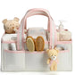 Large Capacity Diaper Organizer Portable Floral Nursery Storage Basket Newborn Essentials Diaper Storage Bag Outdoor Travel