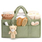 Baby Diaper Caddy Organizer Changing Table & Car Caddy, Nursery Diaper Storage Basket for Diapers & Wipes