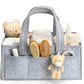 Large Capacity Diaper Organizer Portable Floral Nursery Storage Basket Newborn Essentials Diaper Storage Bag Outdoor Travel
