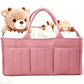 Large Capacity Diaper Organizer Portable Floral Nursery Storage Basket Newborn Essentials Diaper Storage Bag Outdoor Travel