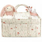 Large Capacity Diaper Organizer Portable Floral Nursery Storage Basket Newborn Essentials Diaper Storage Bag Outdoor Travel