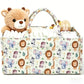 Large Capacity Diaper Organizer Portable Floral Nursery Storage Basket Newborn Essentials Diaper Storage Bag Outdoor Travel