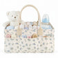 Large Capacity Diaper Organizer Portable Floral Nursery Storage Basket Newborn Essentials Diaper Storage Bag Outdoor Travel
