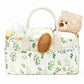 Large Capacity Diaper Organizer Portable Floral Nursery Storage Basket Newborn Essentials Diaper Storage Bag Outdoor Travel